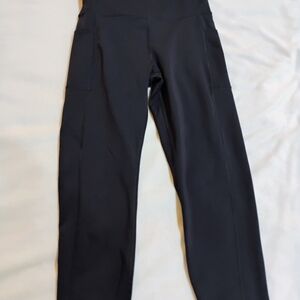 Chic Navy Blue High-Waist Leggings
